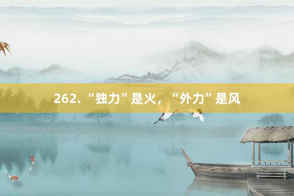 262. “独力”是火，“外力”是风