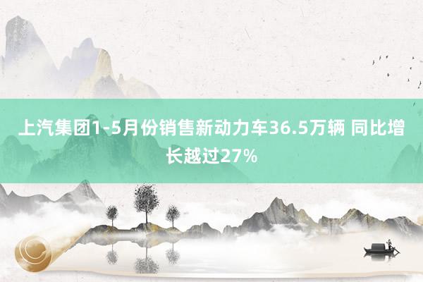 上汽集团1-5月份销售新动力车36.5万辆 同比增长越过27%