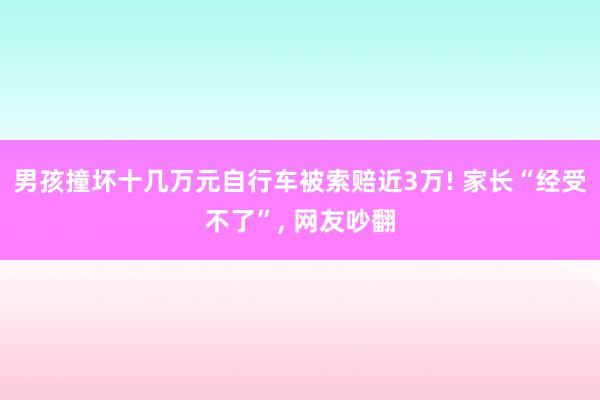 男孩撞坏十几万元自行车被索赔近3万! 家长“经受不了”, 网友吵翻