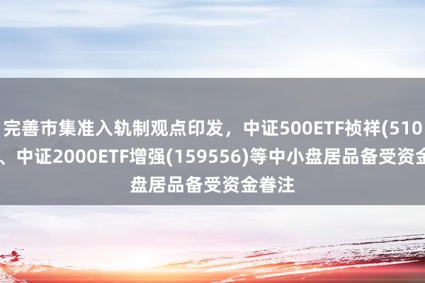 完善市集准入轨制观点印发，中证500ETF祯祥(510590)、中证2000ETF增强(159556)等中小盘居品备受资金眷注