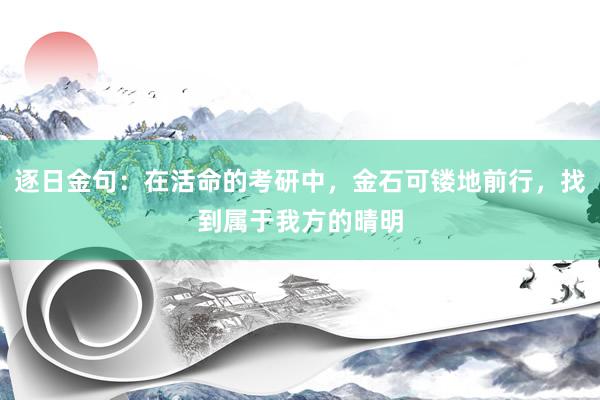 逐日金句：在活命的考研中，金石可镂地前行，找到属于我方的晴明