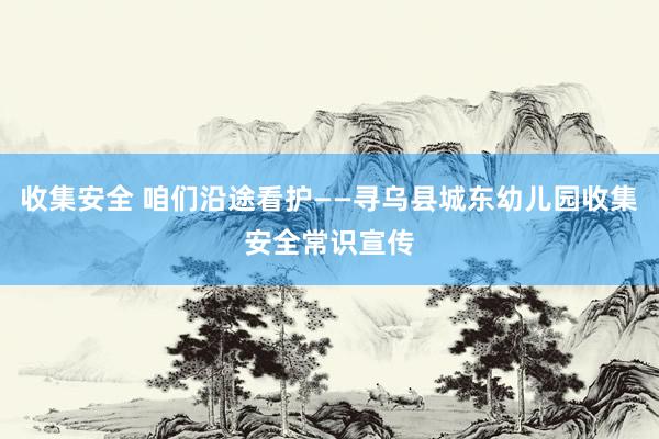 收集安全 咱们沿途看护——寻乌县城东幼儿园收集安全常识宣传